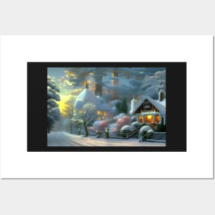 Winter landscape Posters and Art